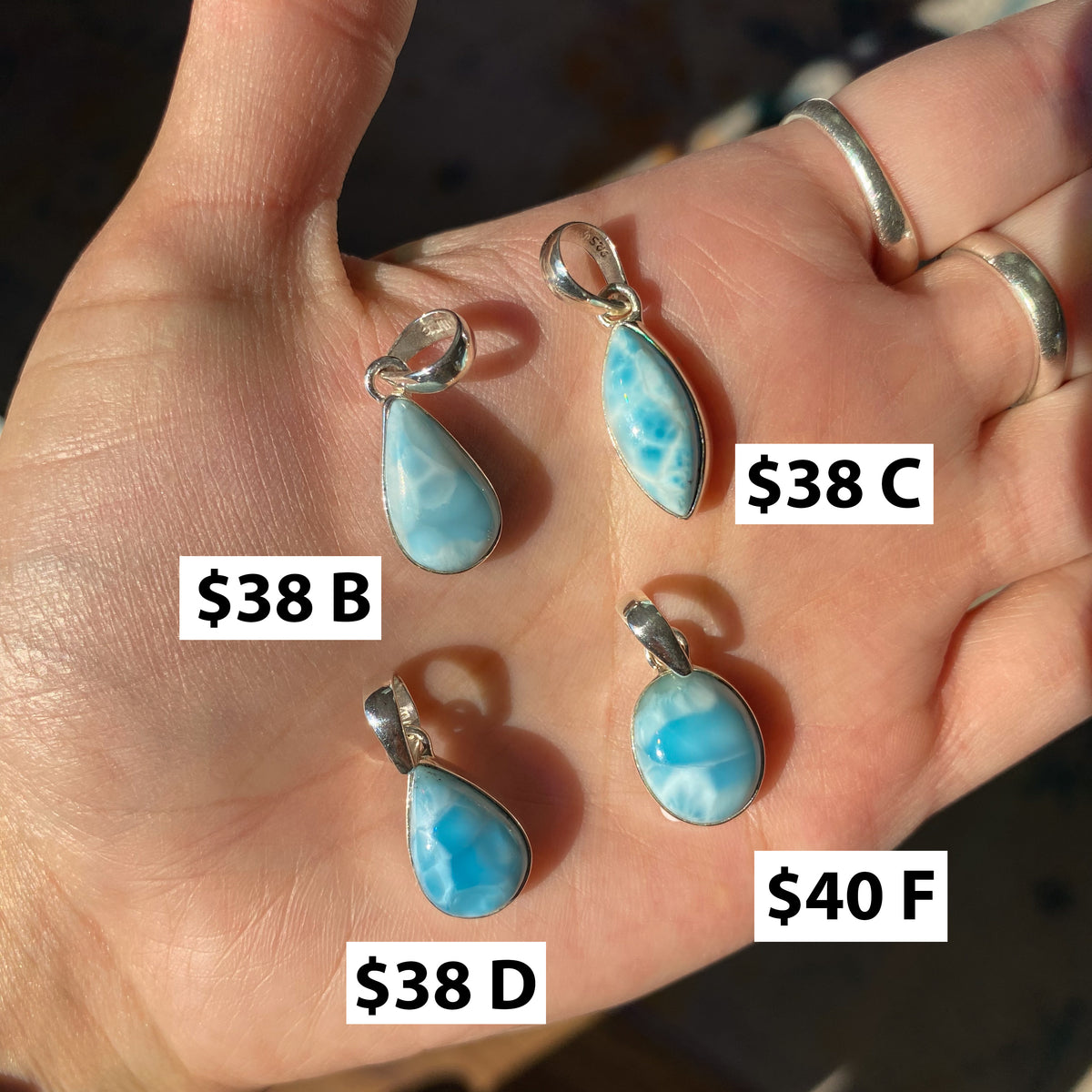 Larimar Pendants