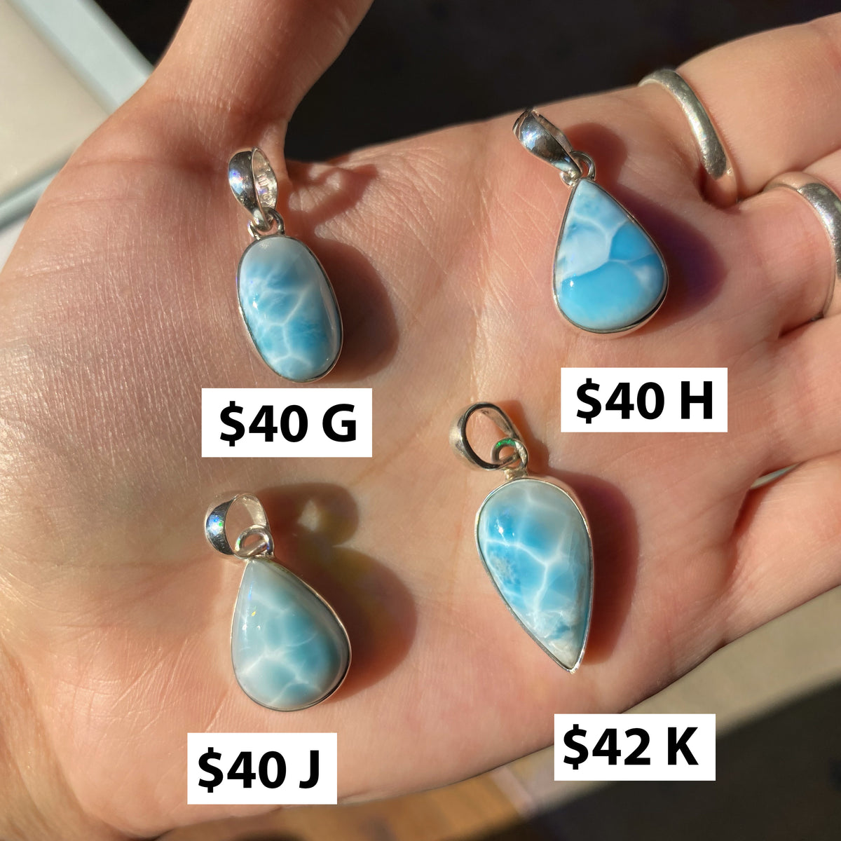 Larimar Pendants