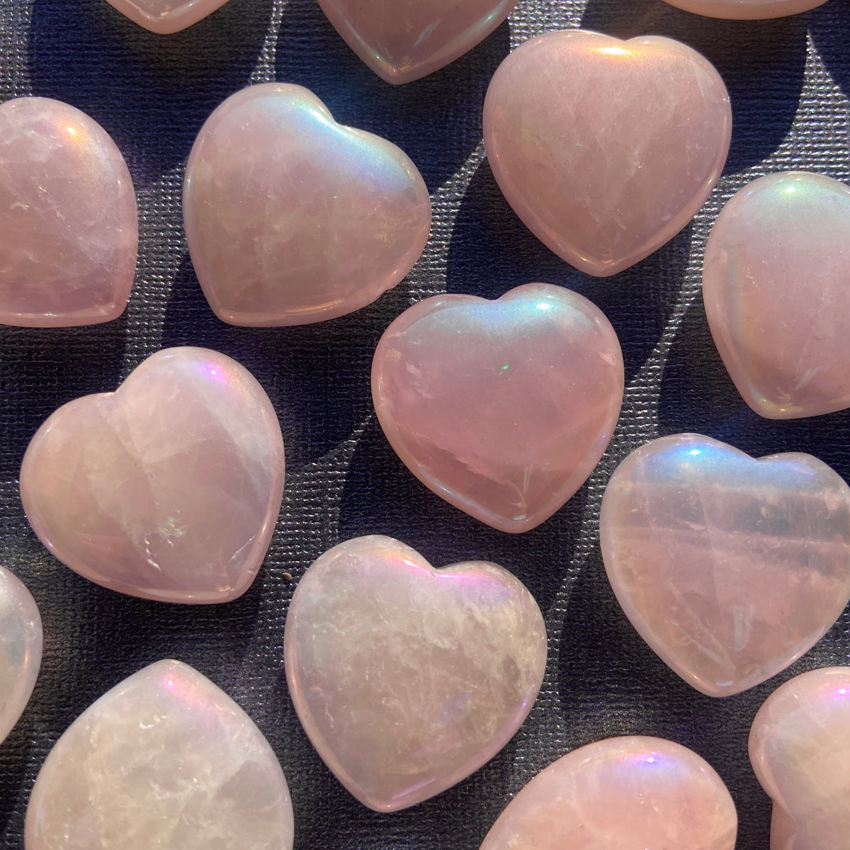 Aura Rose Quartz Hearts