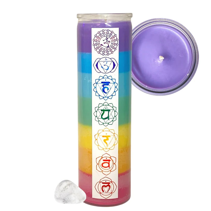 Tall Layered Chakra Ritual Candle