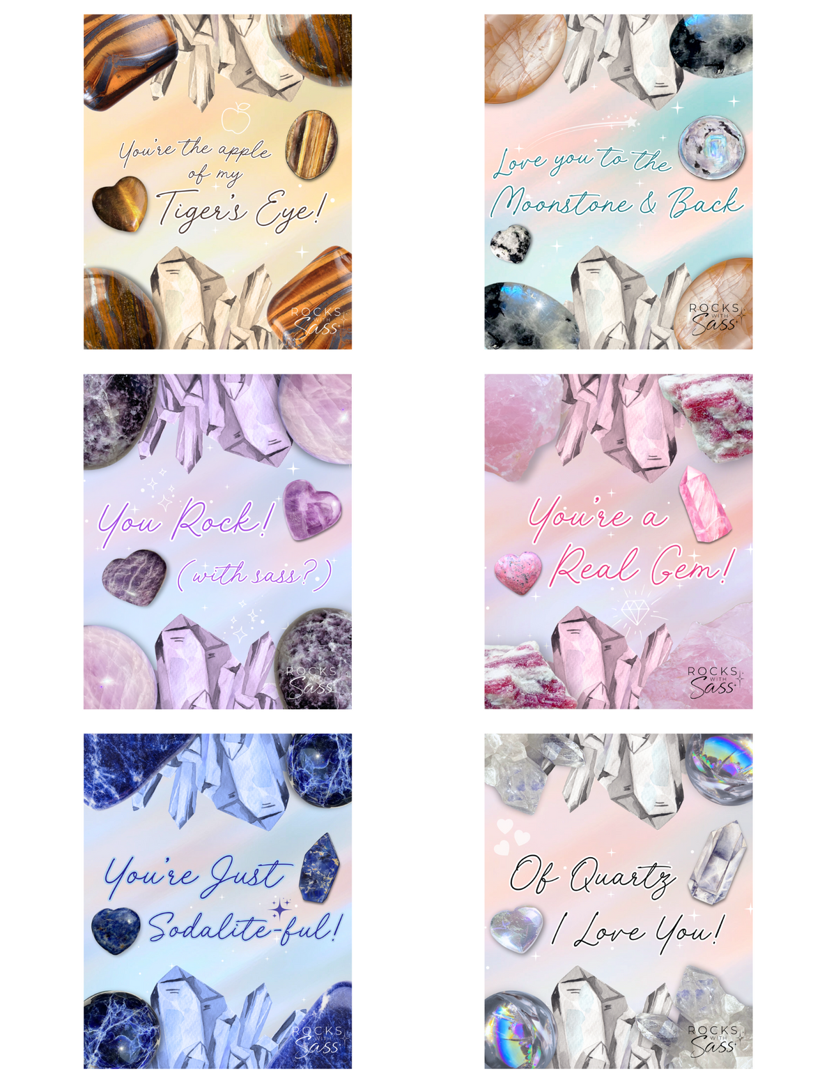 Crystal Valentines by Rocks with Sass: Downloadable PDF for Printing