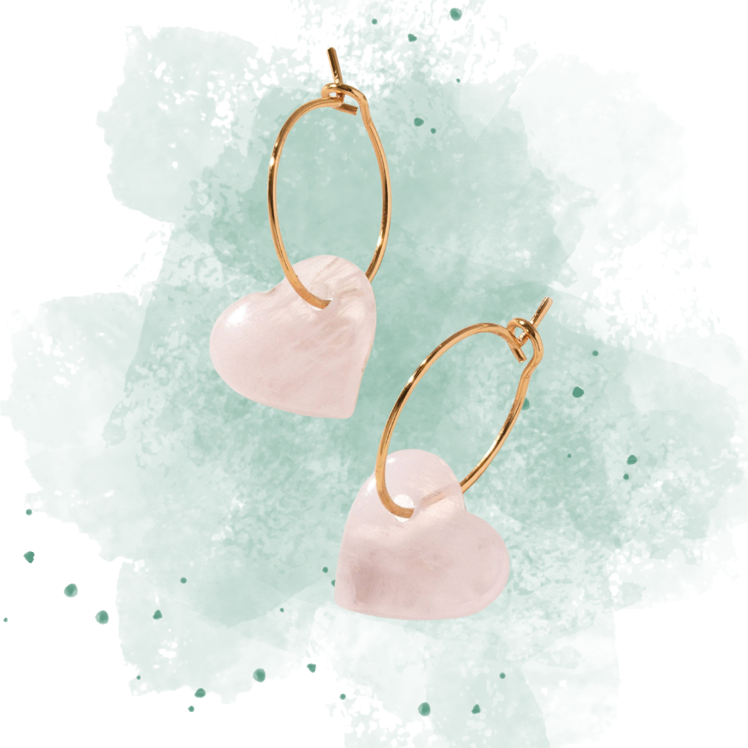 Rose Quartz - Be Mine Mini Hoop Earring