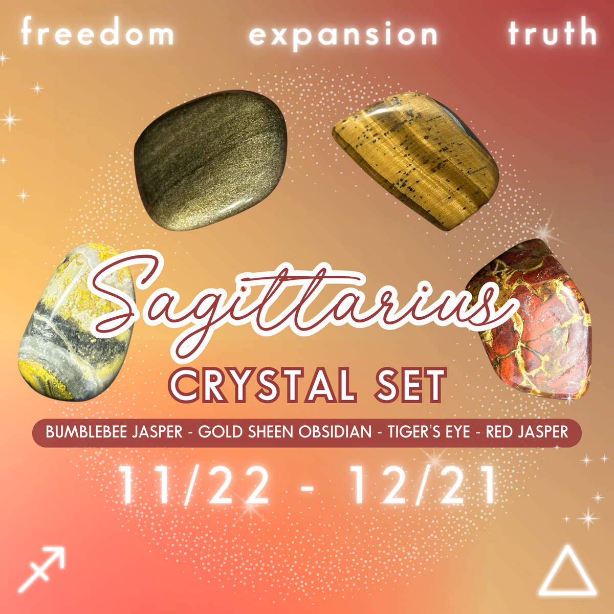 Sagittarius Zodiac Crystal Set