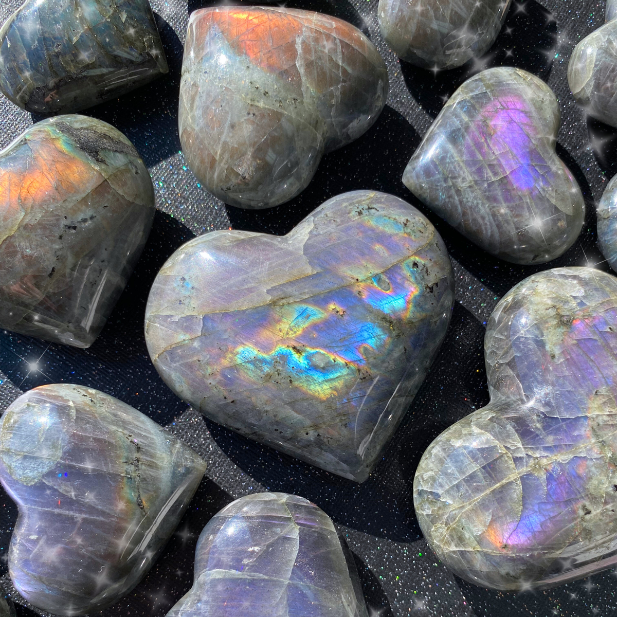 Sunset Labradorite XL Hearts