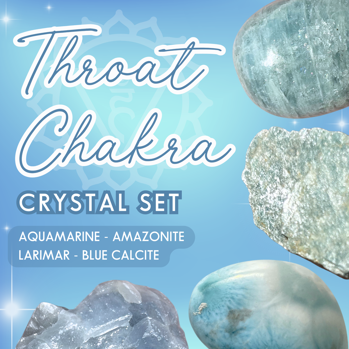 Throat Chakra Crystal Set