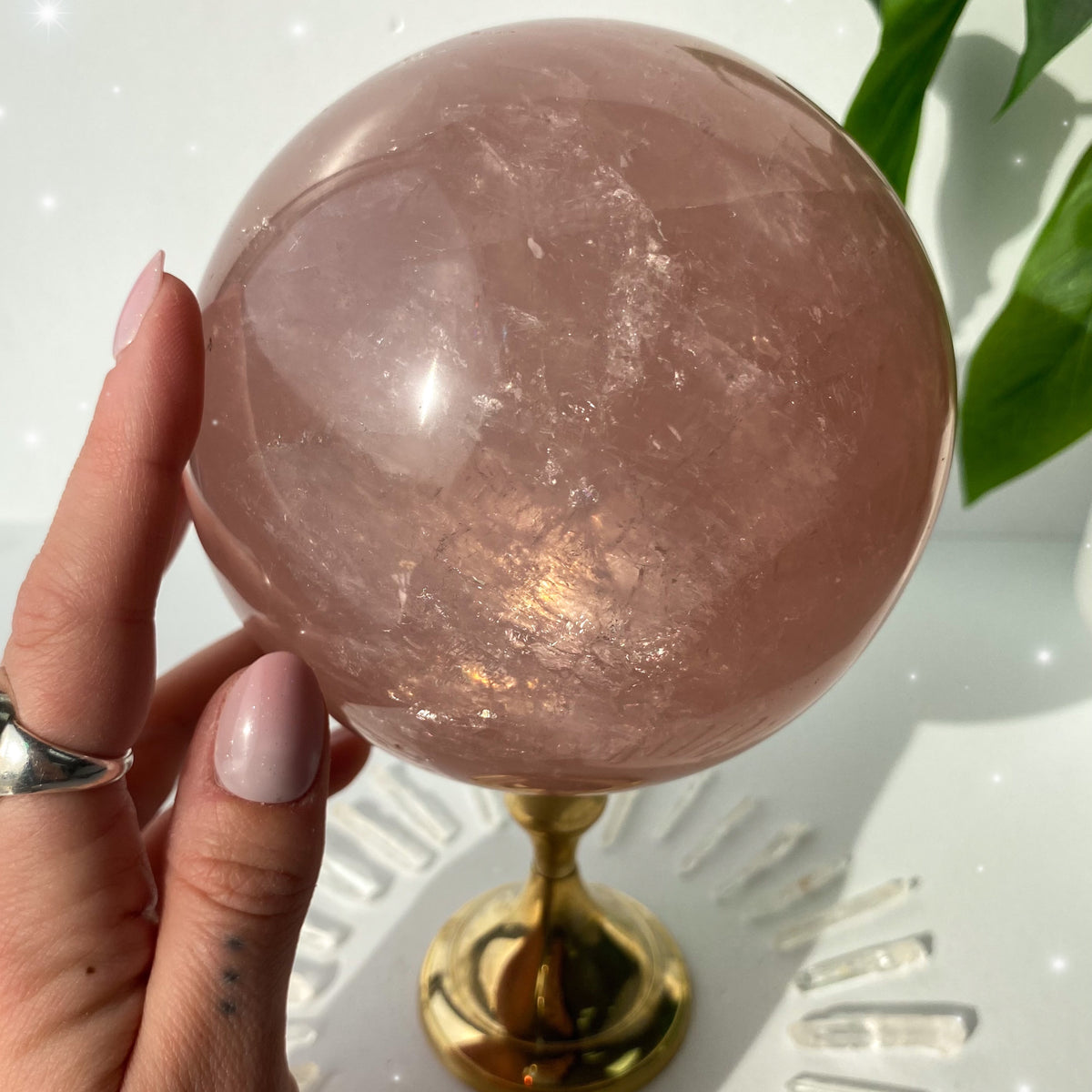 Rose Quartz Statement Sphere - M