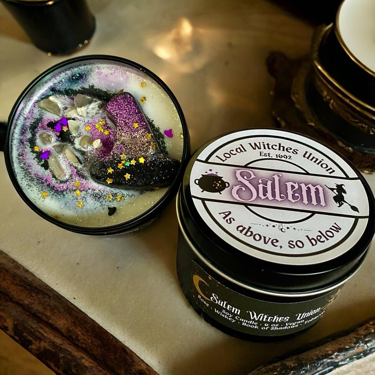 Salem Witches Union Candle | Rose &amp; Whiskey Scent