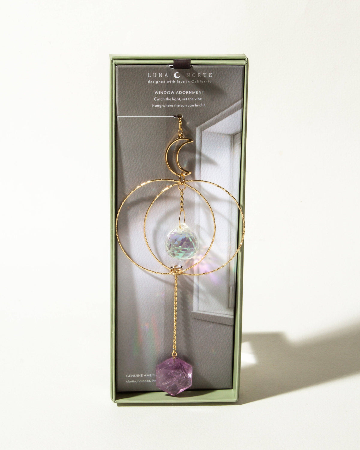 Amethyst Golden Moon Suncatcher