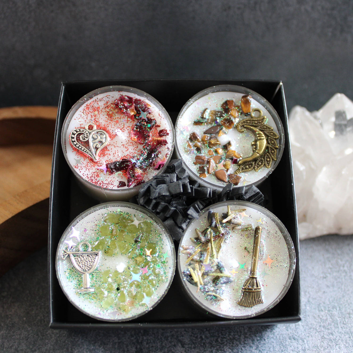 Practical Magic Tealight Crystal Candles