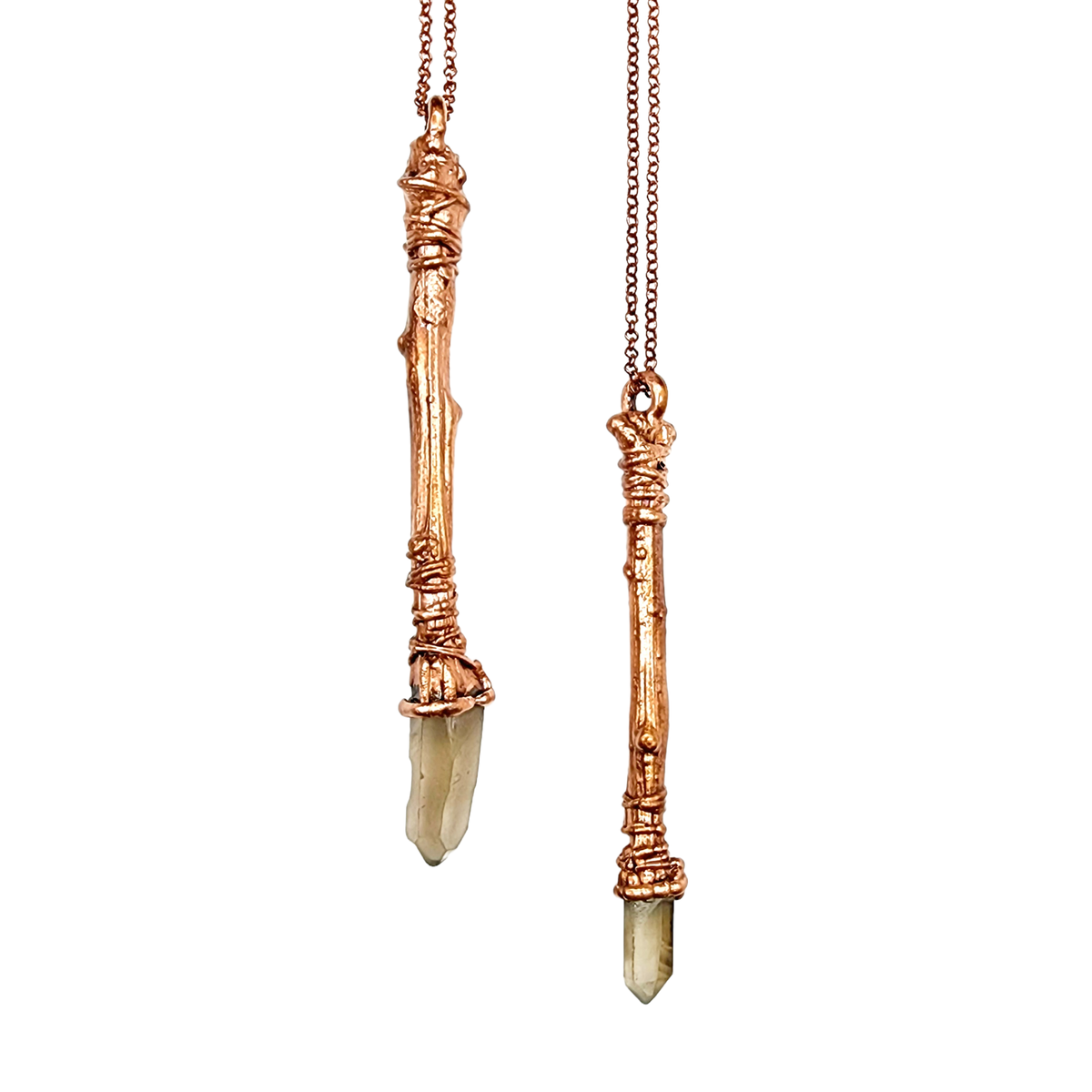 Smoky Quartz Sticks &amp; Stones Wand Necklace