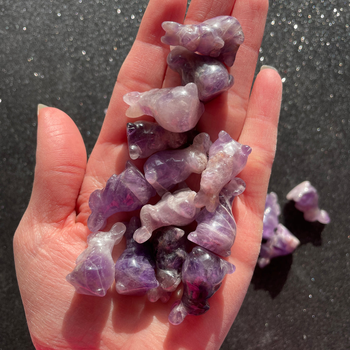 Amethyst Bunny Rabbit Carvings - Mini