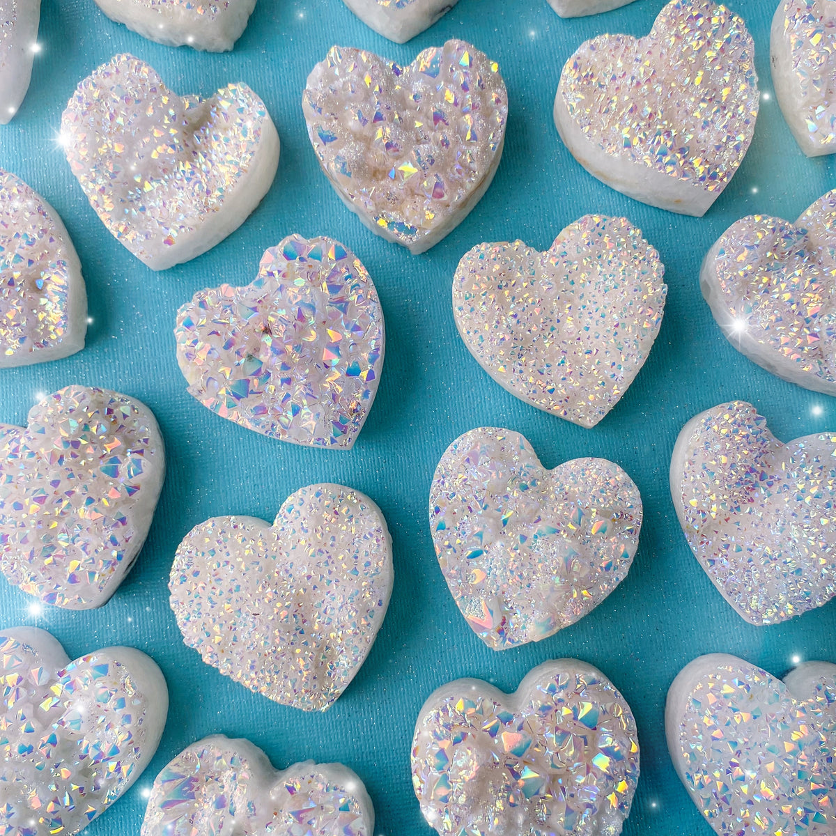 Angel Aura Quartz Heart Clusters