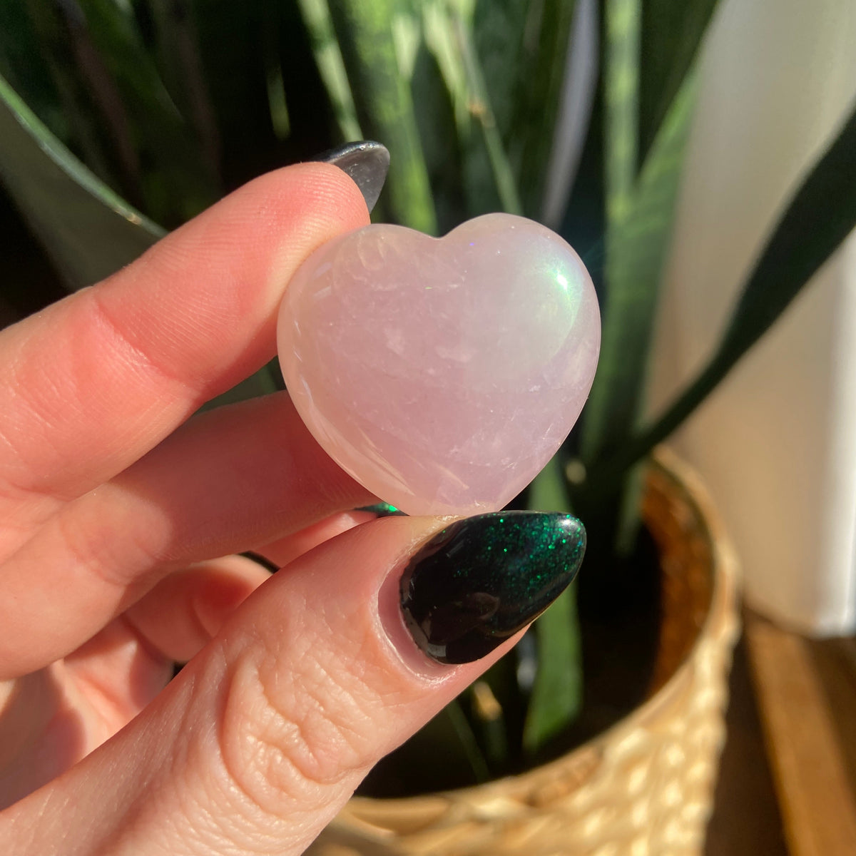 Aura Rose Quartz Hearts
