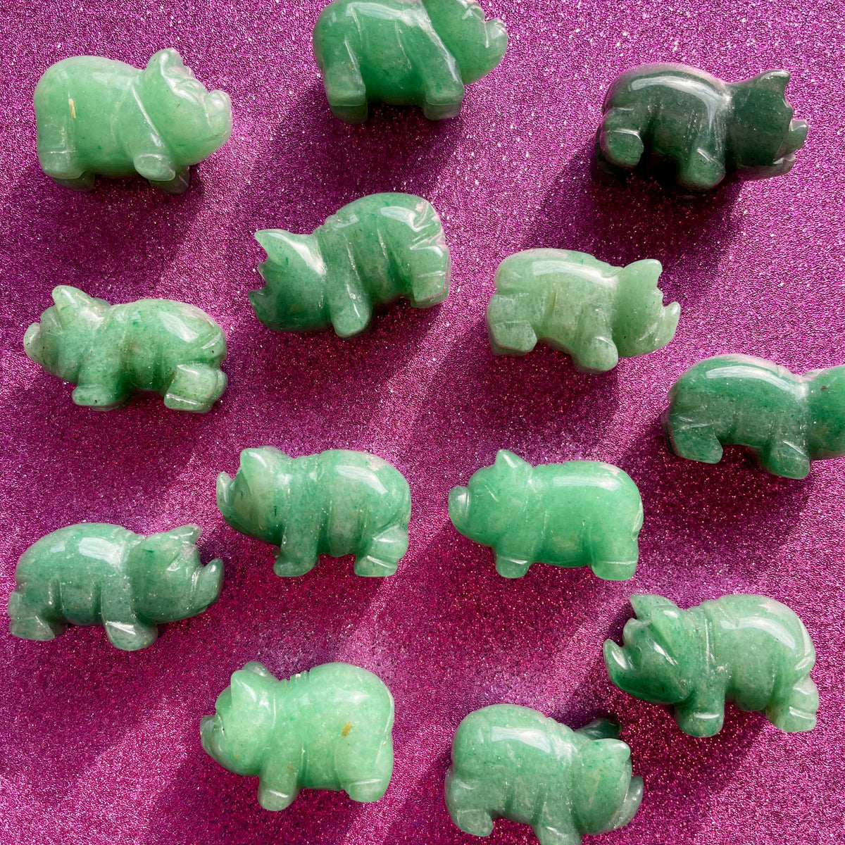 Green Aventurine Pig Carvings - Mini