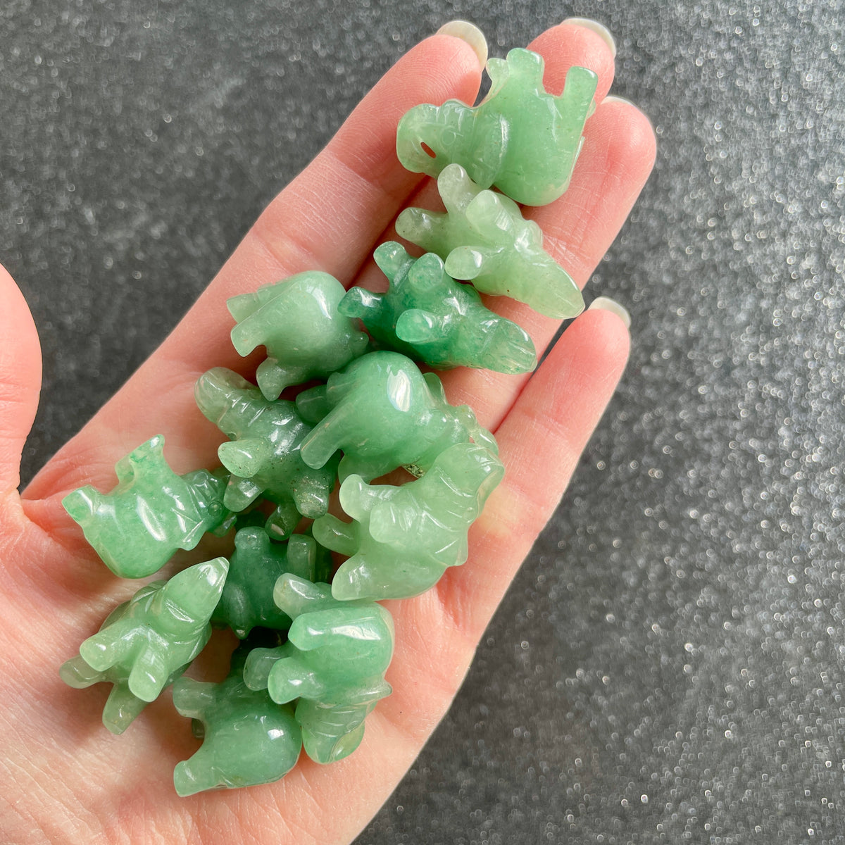 Green Aventurine Elephant Carvings - Mini