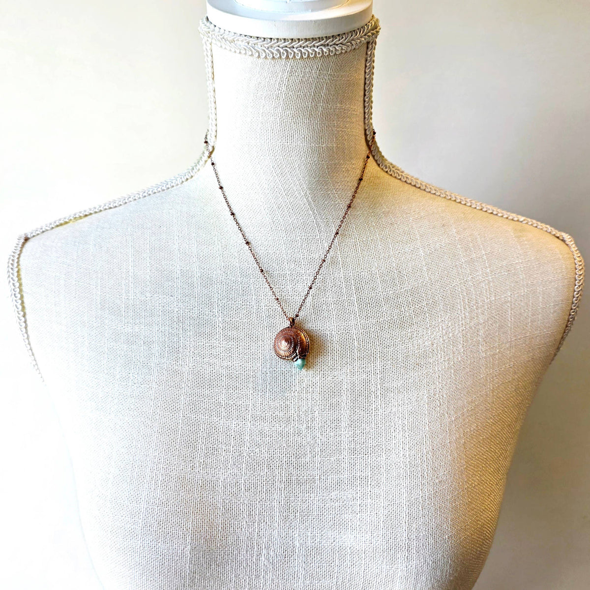 Amazonite Seashell Talisman Necklace