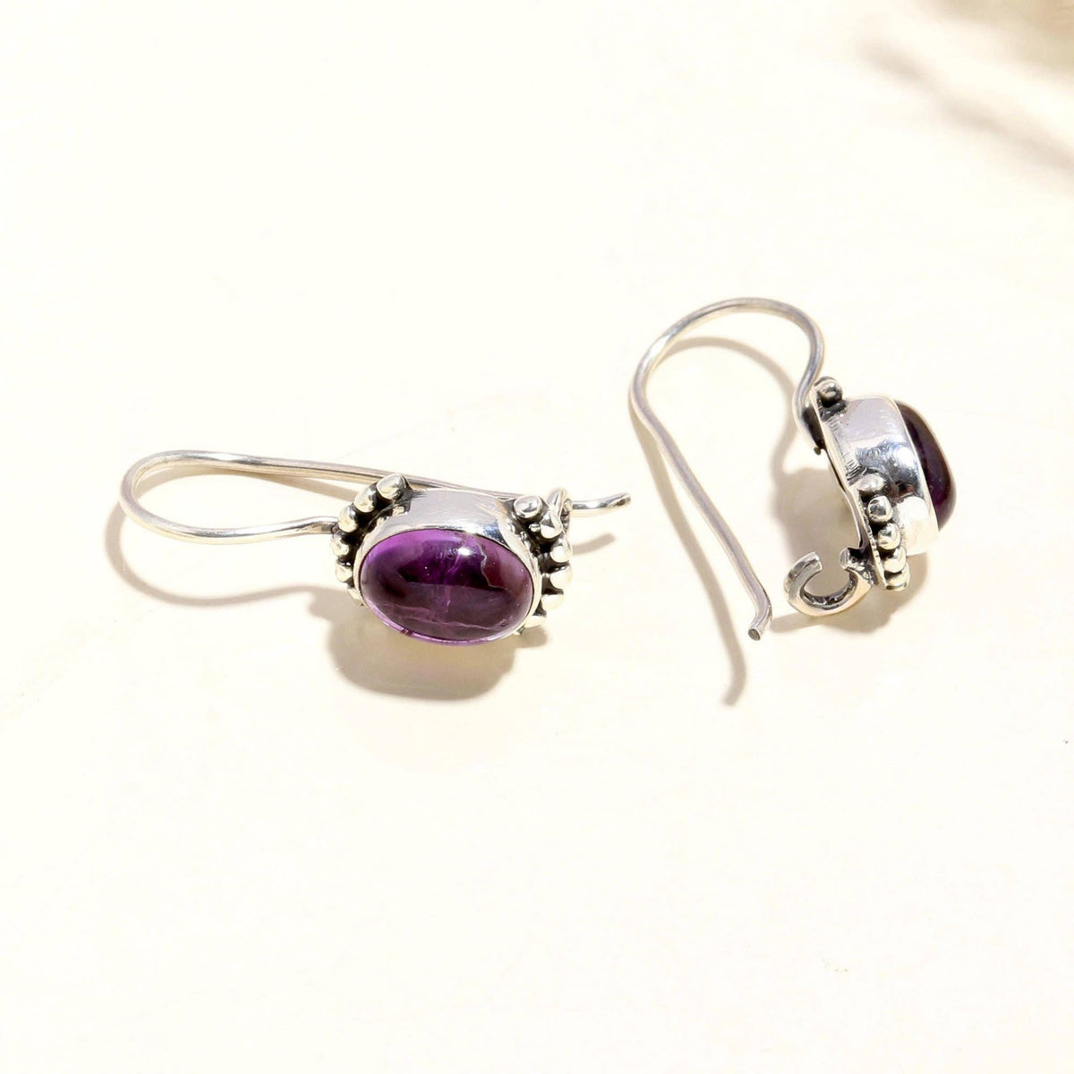 Amethyst Hook Earrings