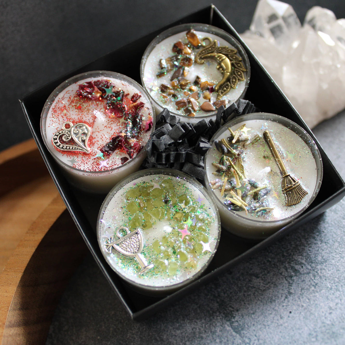 Practical Magic Tealight Crystal Candles