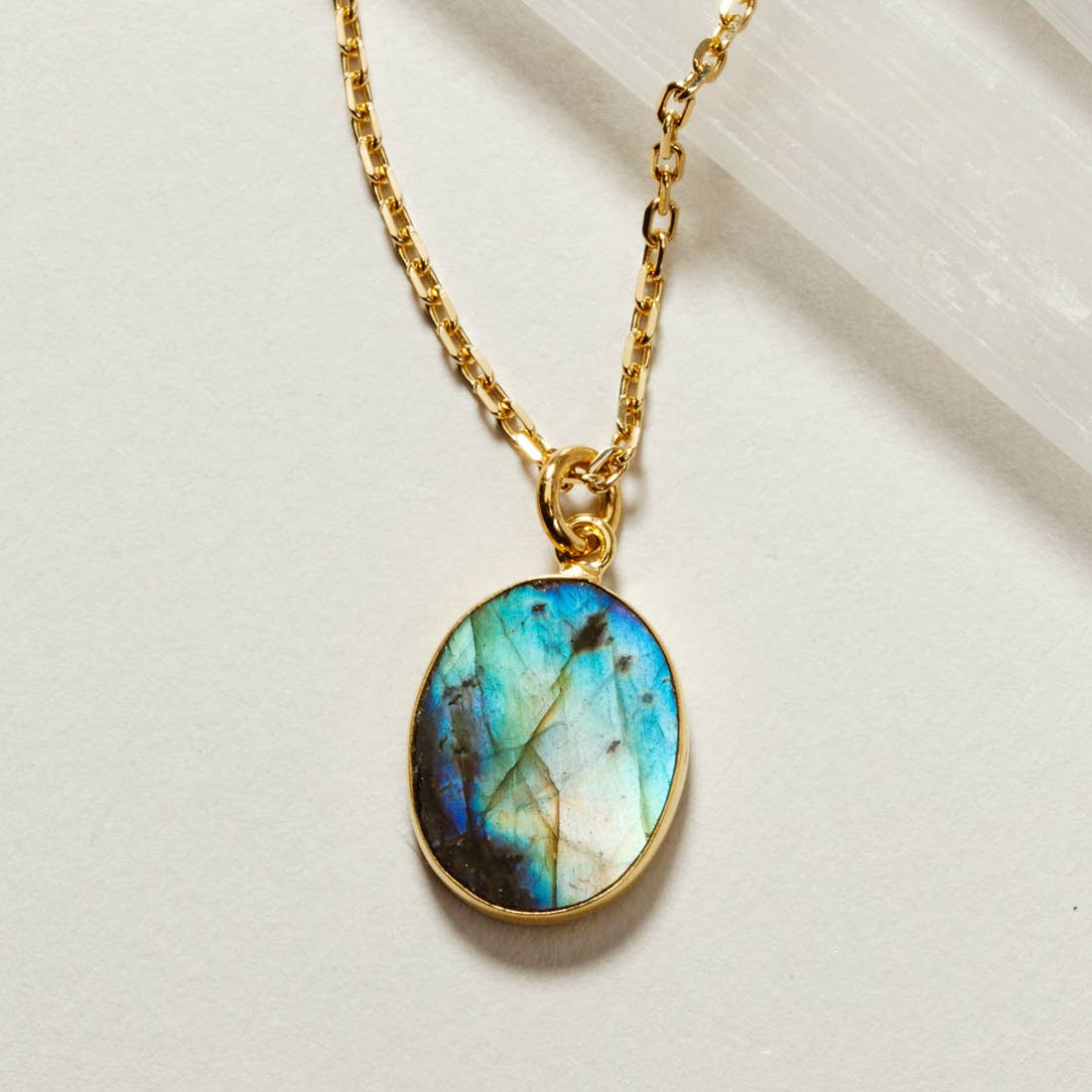 Labradorite Tahoe Long Medallion Necklace