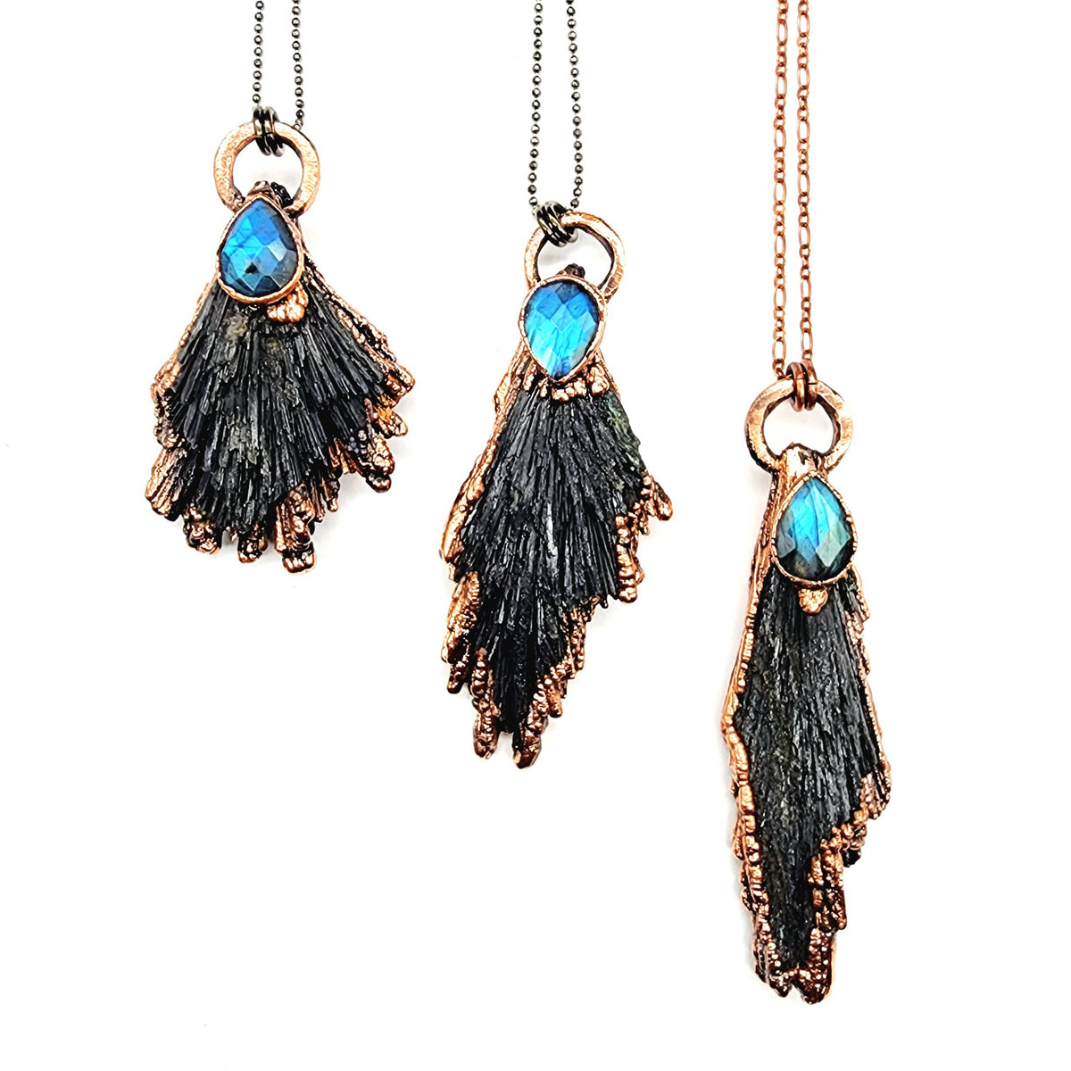 Black Kyanite Ravens Wing Necklace
