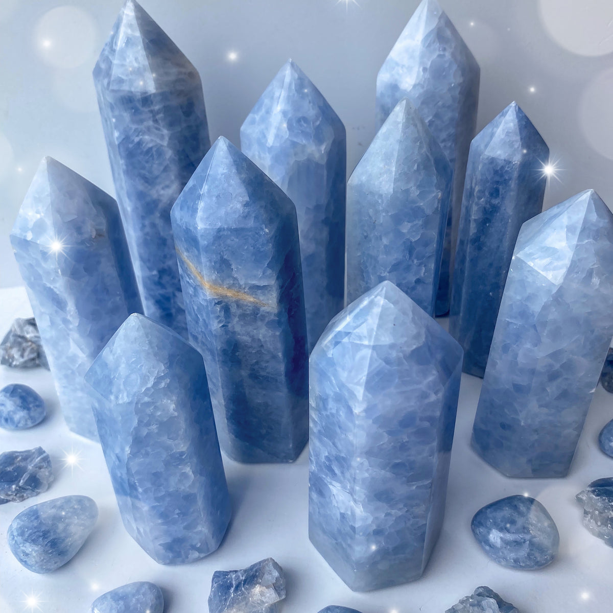 Blue Calcite Points