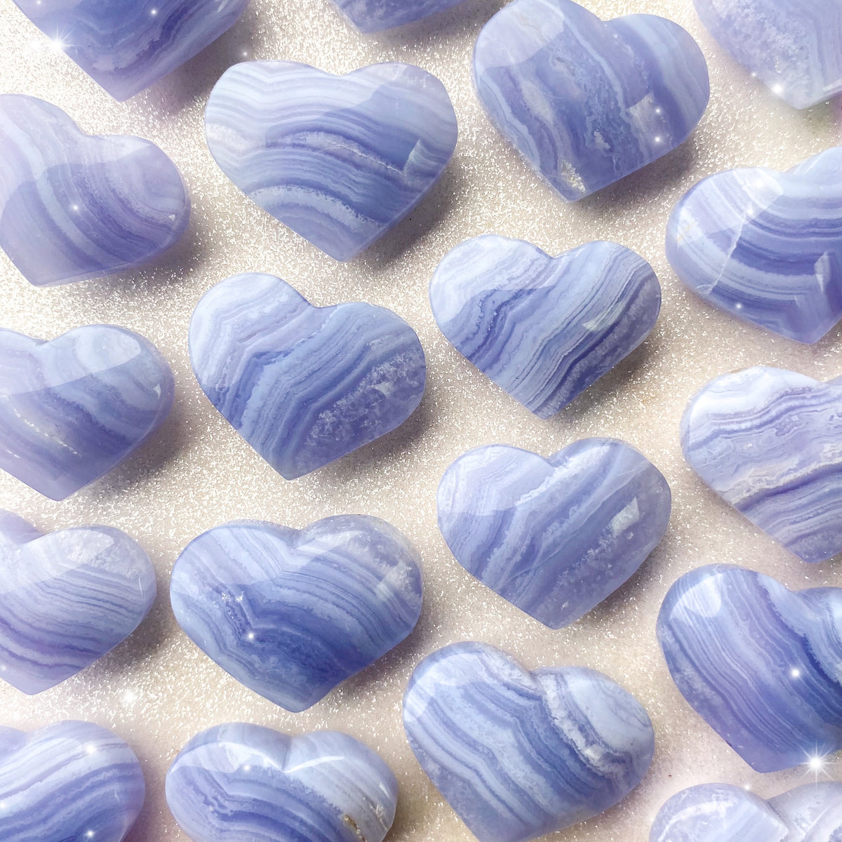 Blue Lace Agate Hearts