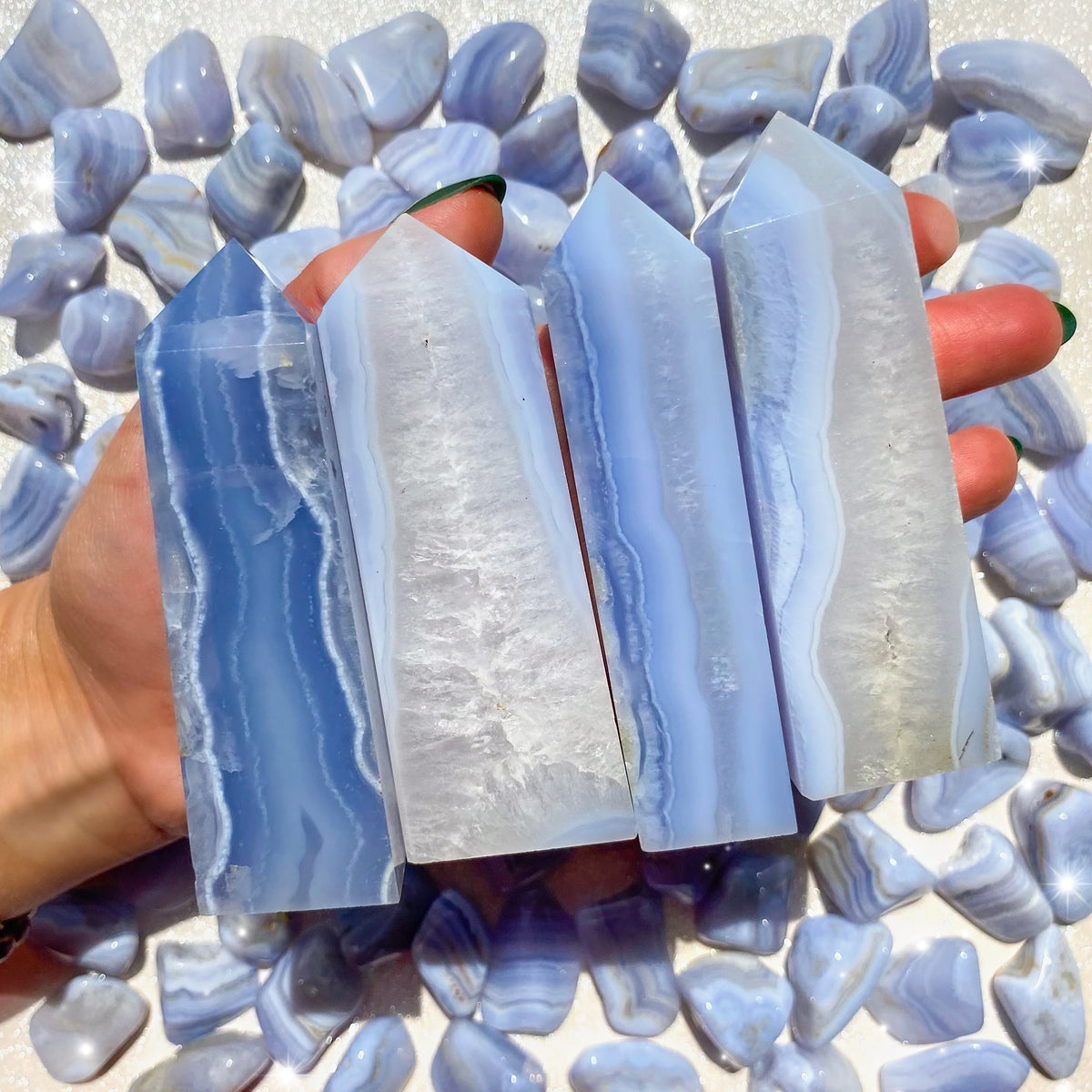 Blue Lace Agate Points