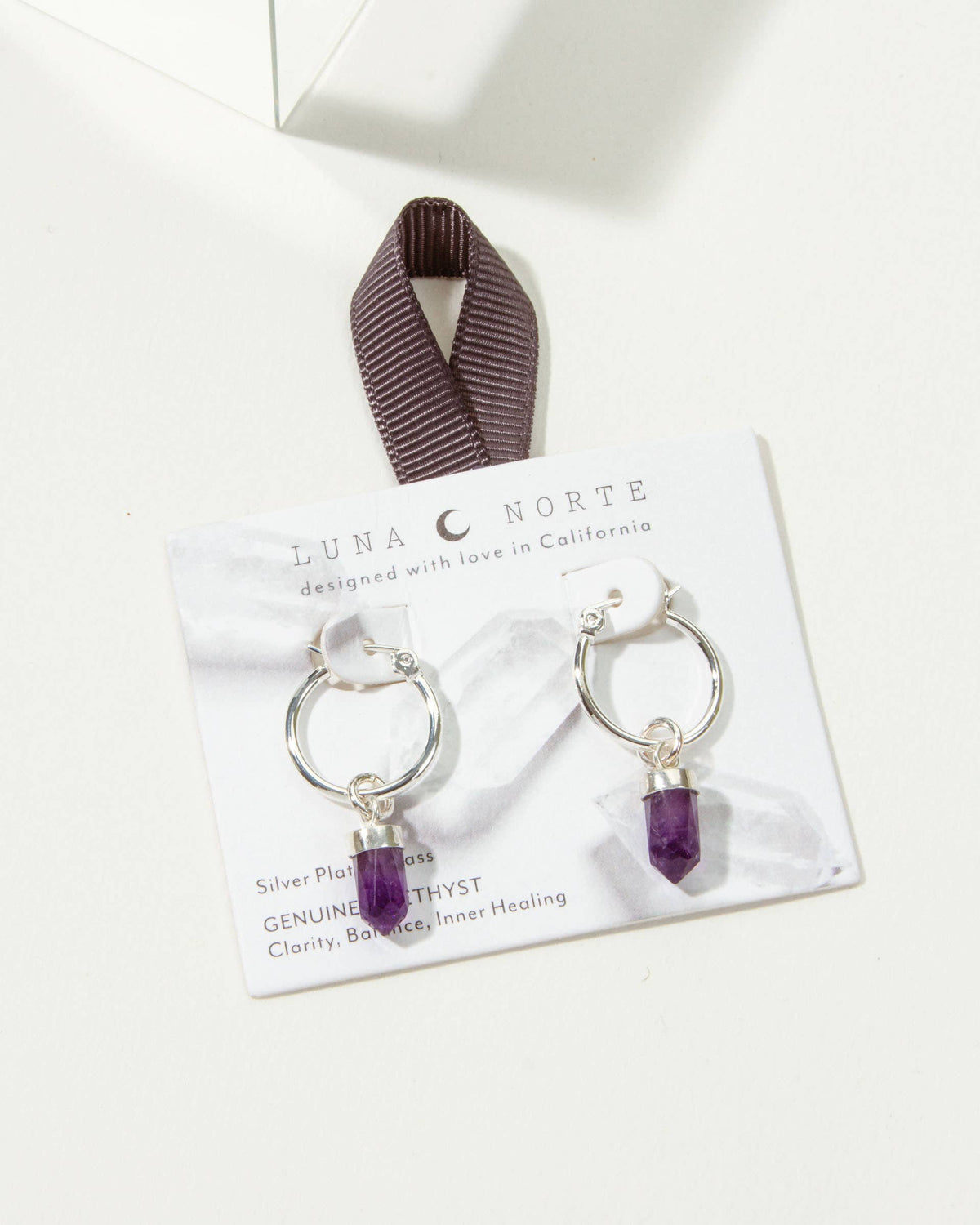 Amethyst On Point Mini Hoop Earrings