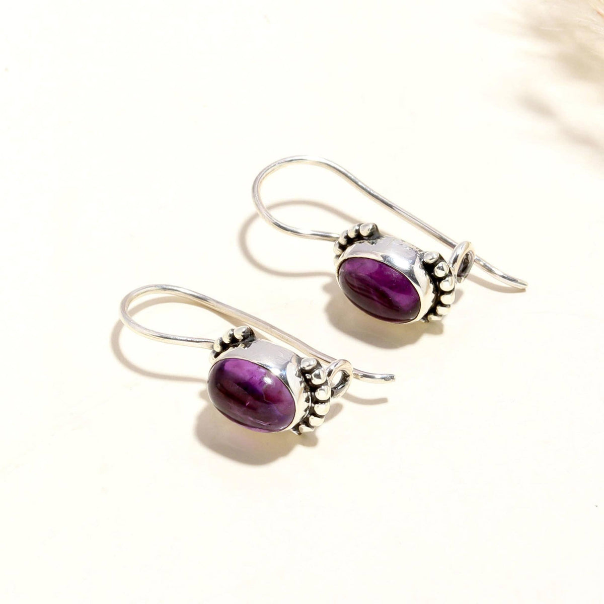 Amethyst Hook Earrings