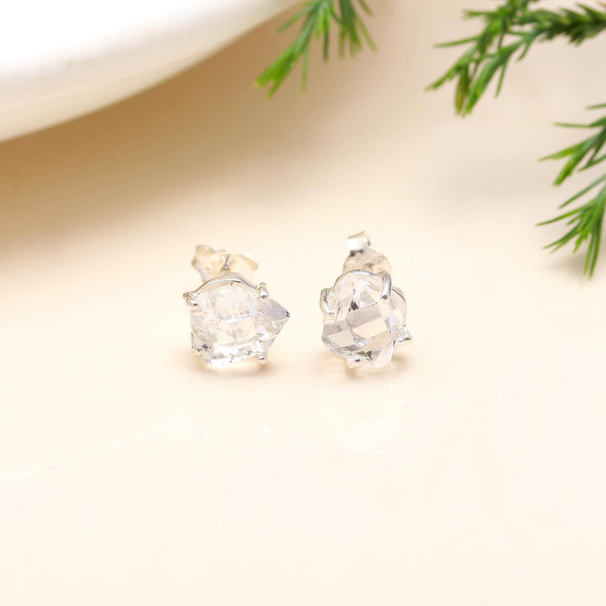 Herkimer Quartz Stud Earrings