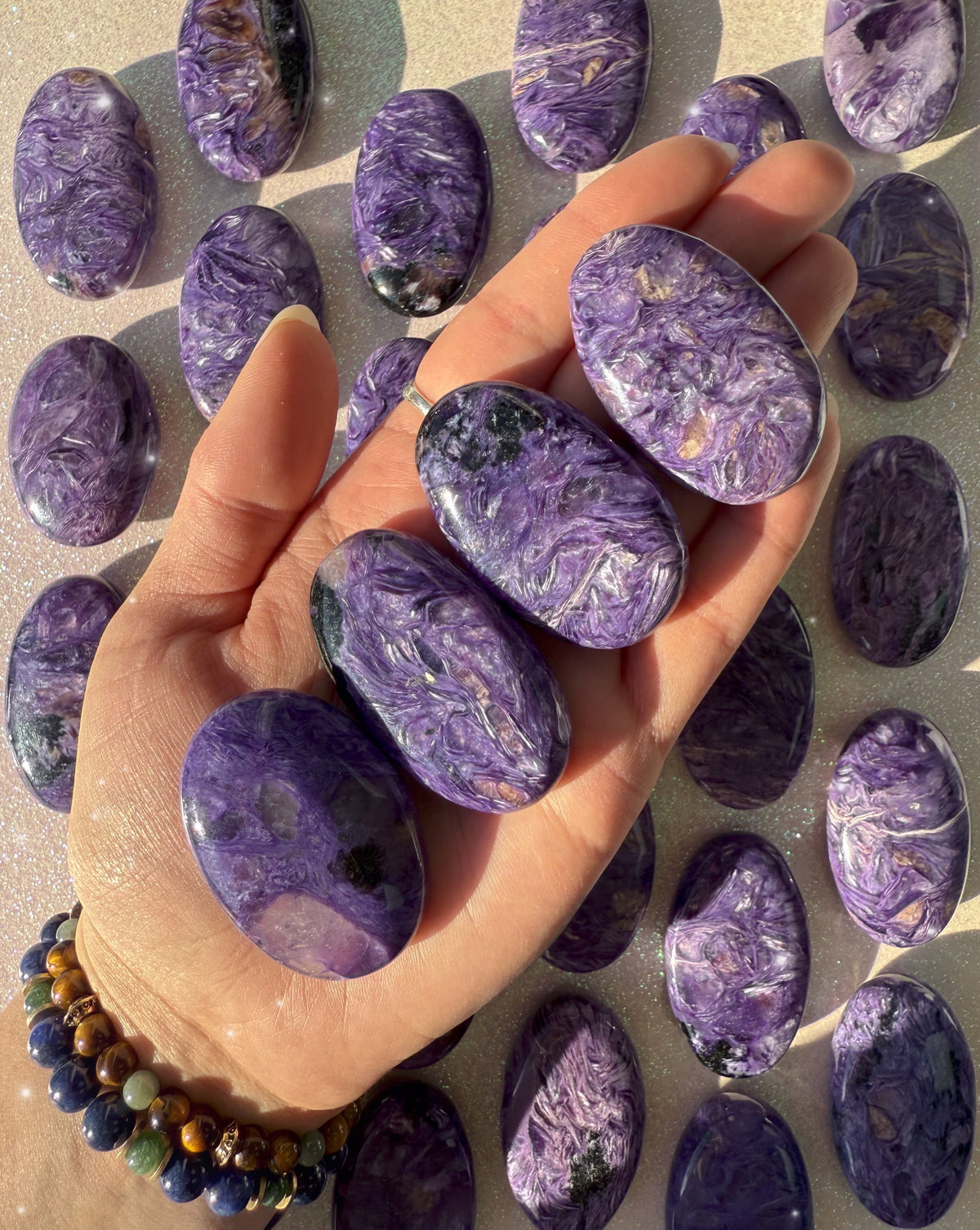 Charoite Palm Stones