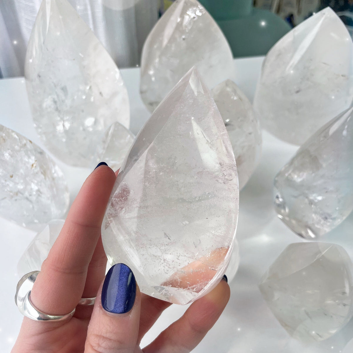 Clear Quartz Flames