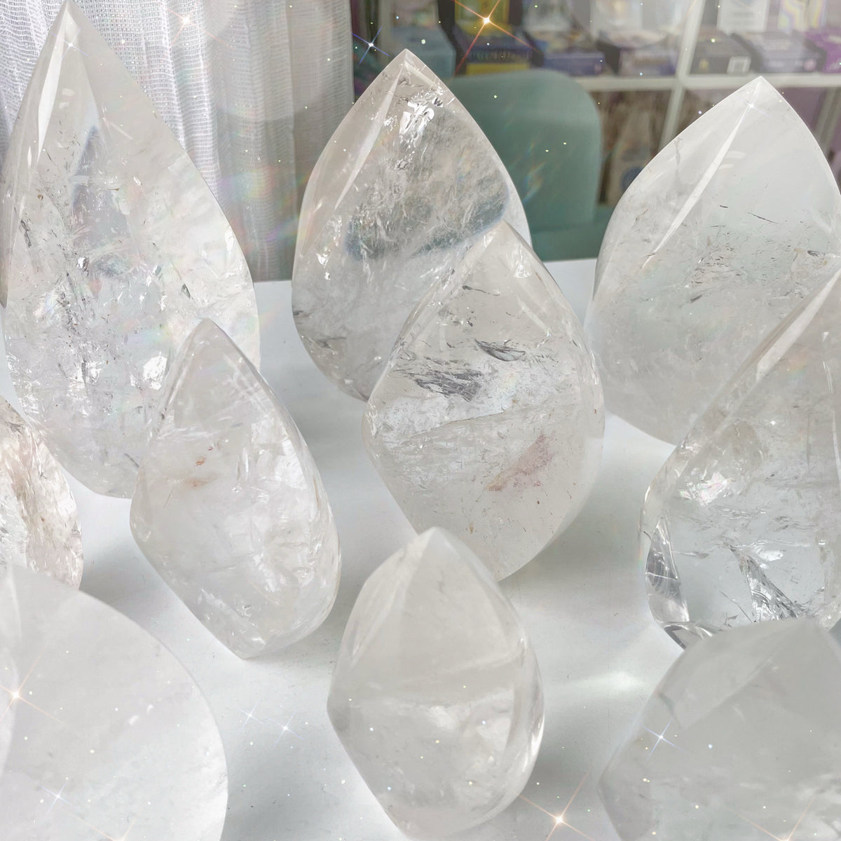 Clear Quartz Flames