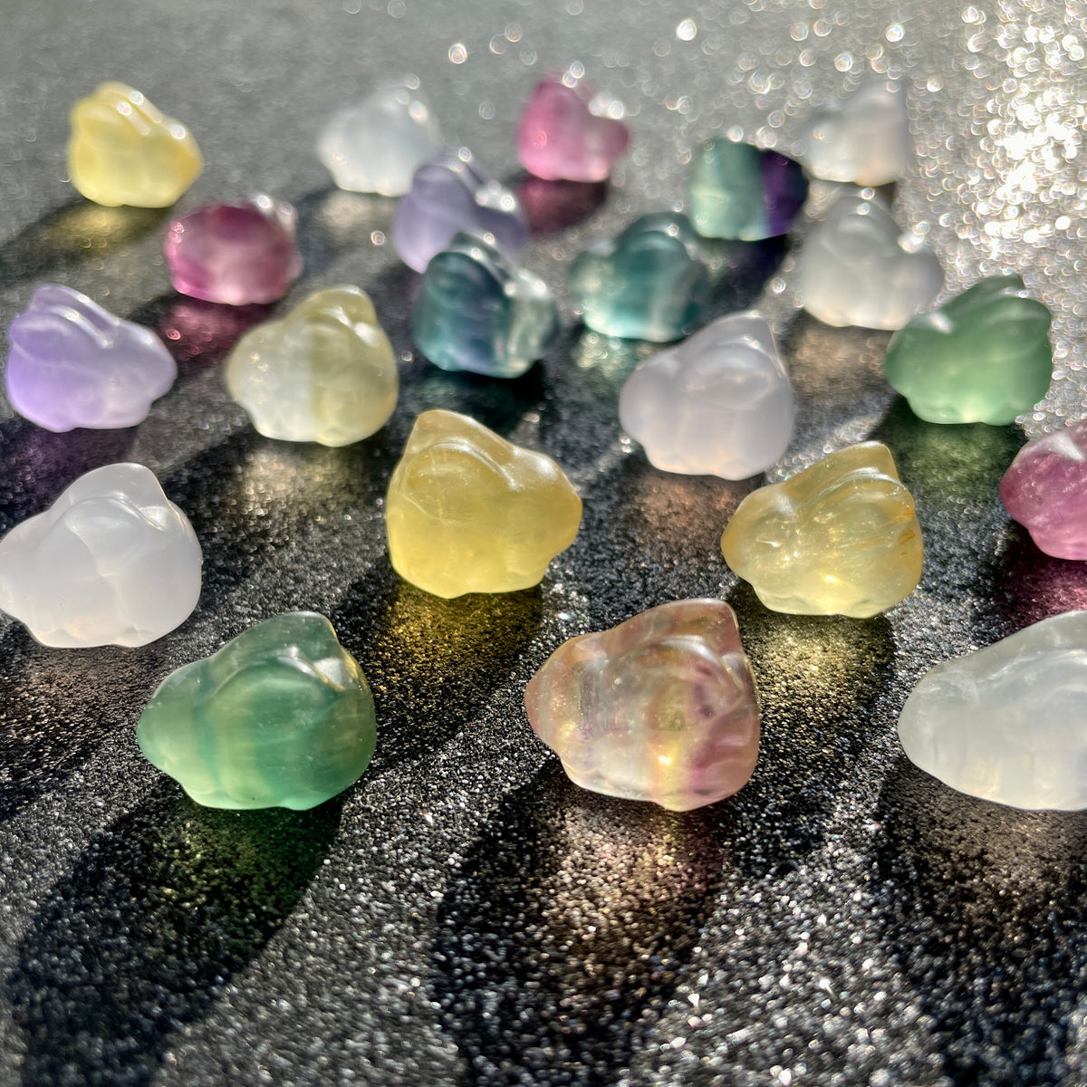 Fluorite Bunny Rabbit Carvings - Mini