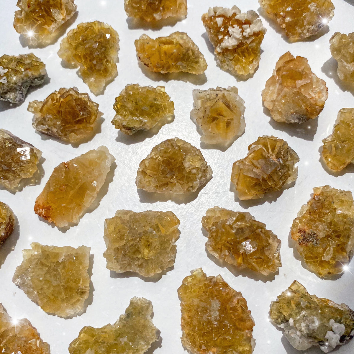 Cubic Yellow Fluorite Clusters