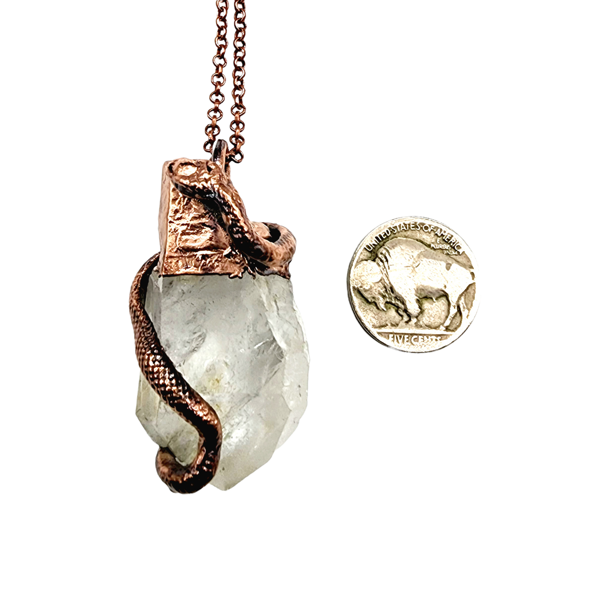 Clear Quartz Serpent Necklace