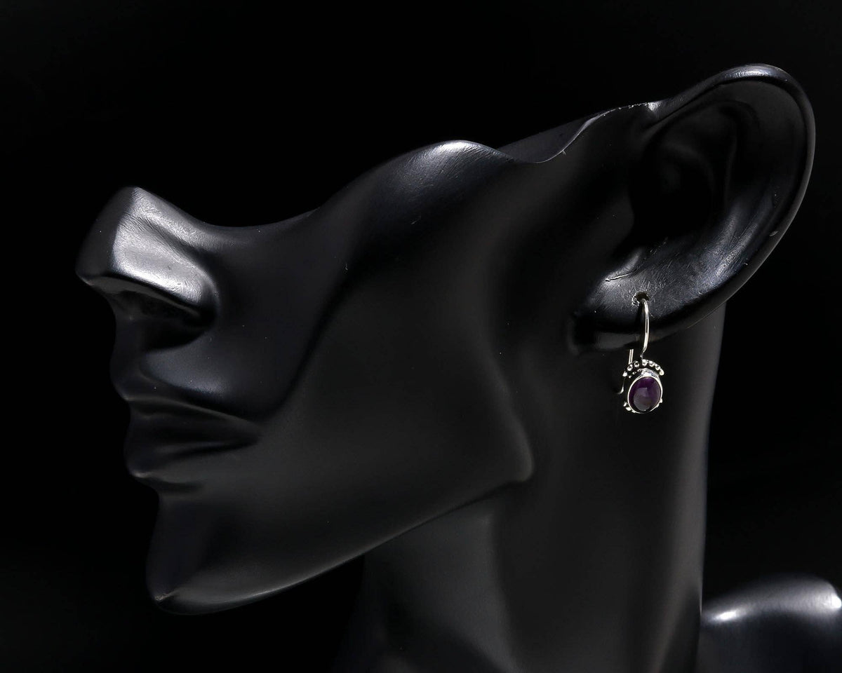 Amethyst Hook Earrings