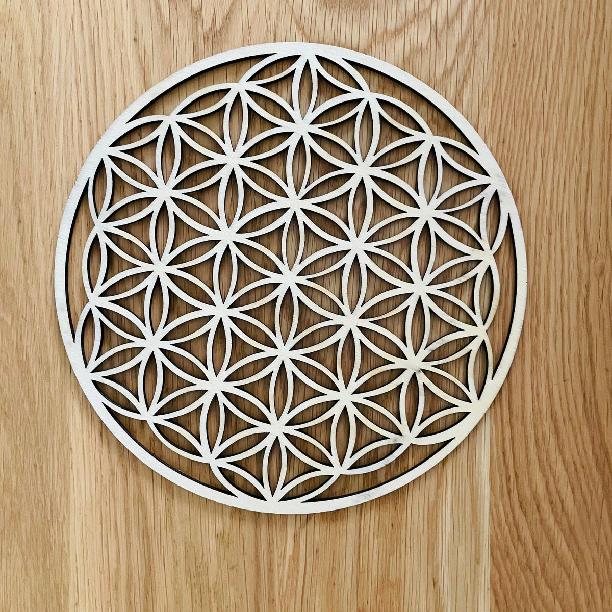 Flower of Life Wood Crystal Grid