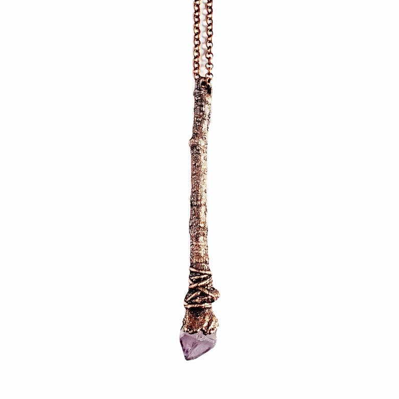 Amethyst Sticks &amp; Stones Wand Necklace