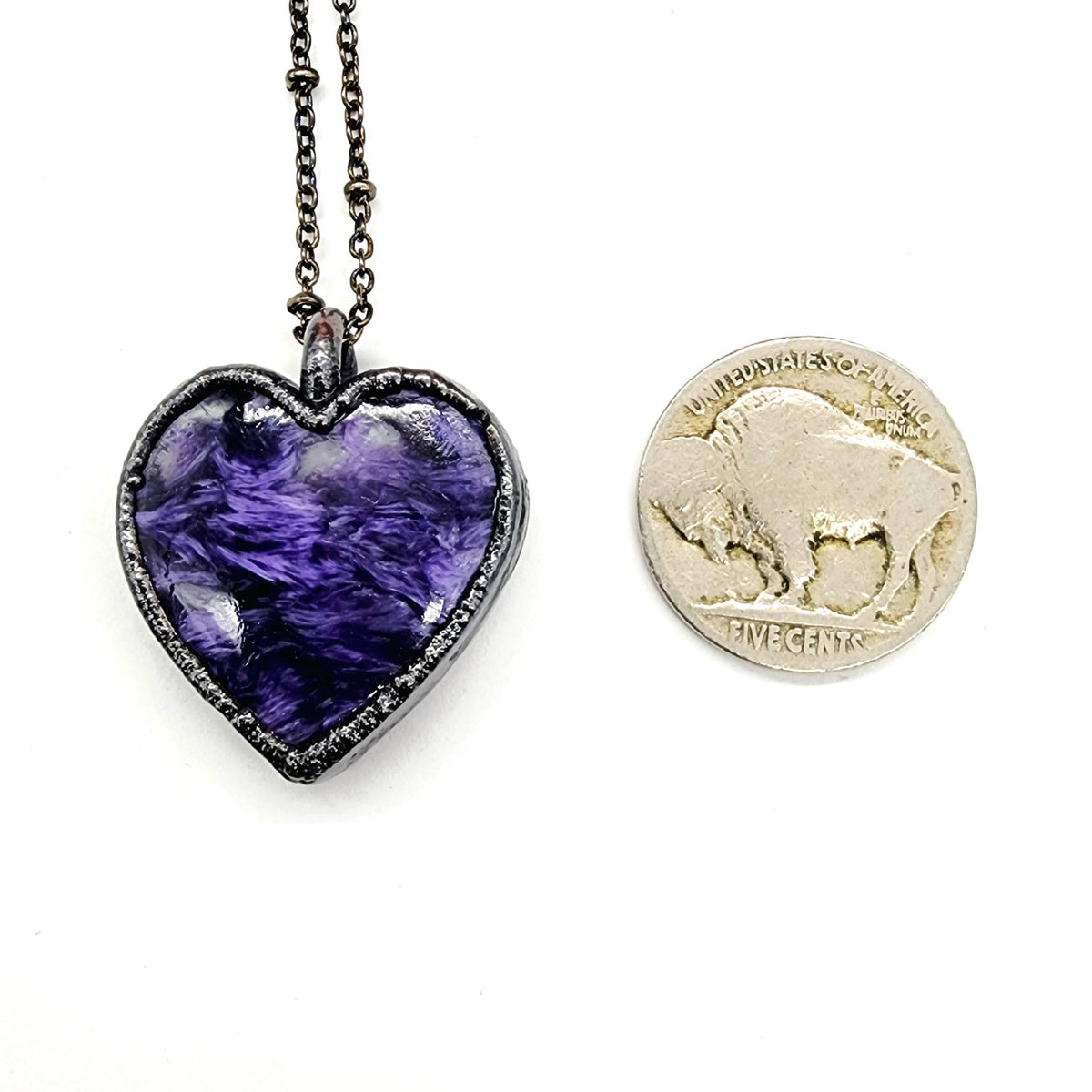 Charoite Heart Necklace