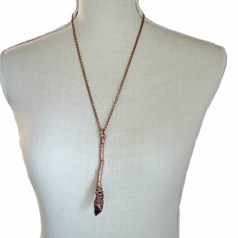 Amethyst Sticks &amp; Stones Wand Necklace