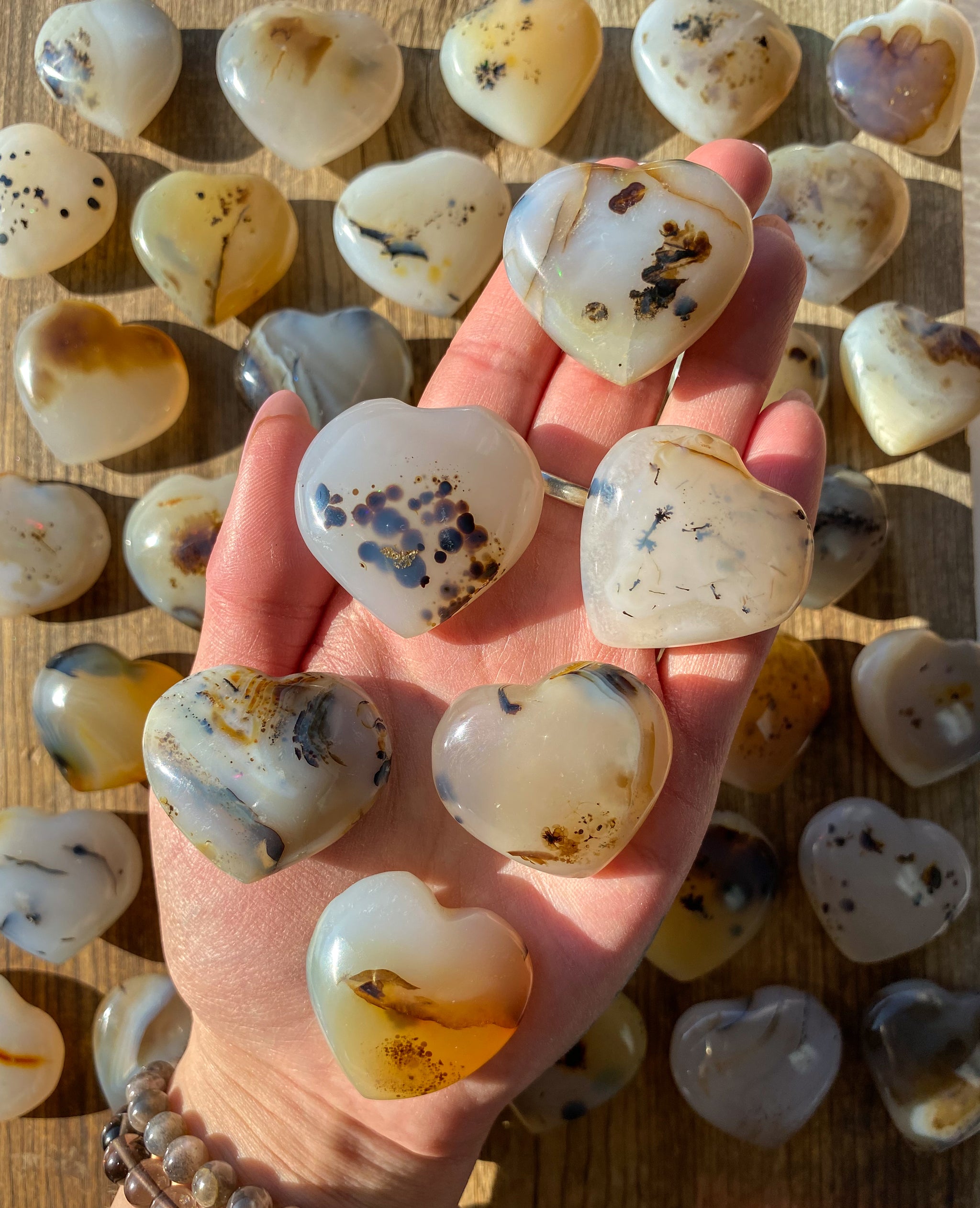 Dendritic Agate Hearts - Rocks with Sass