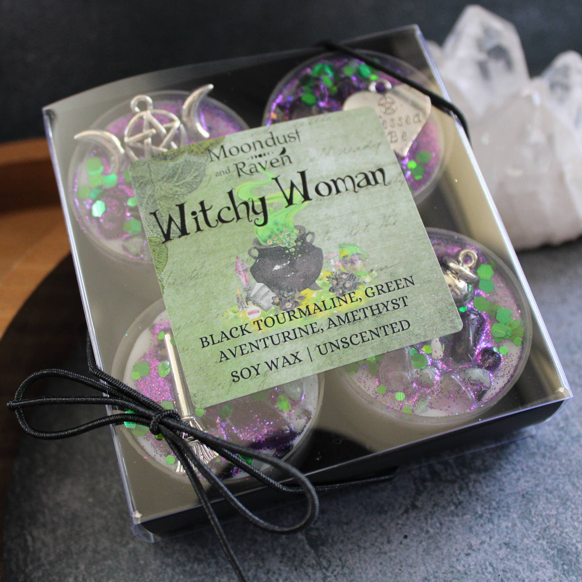 Witchy Woman Tealight Crystal Candles