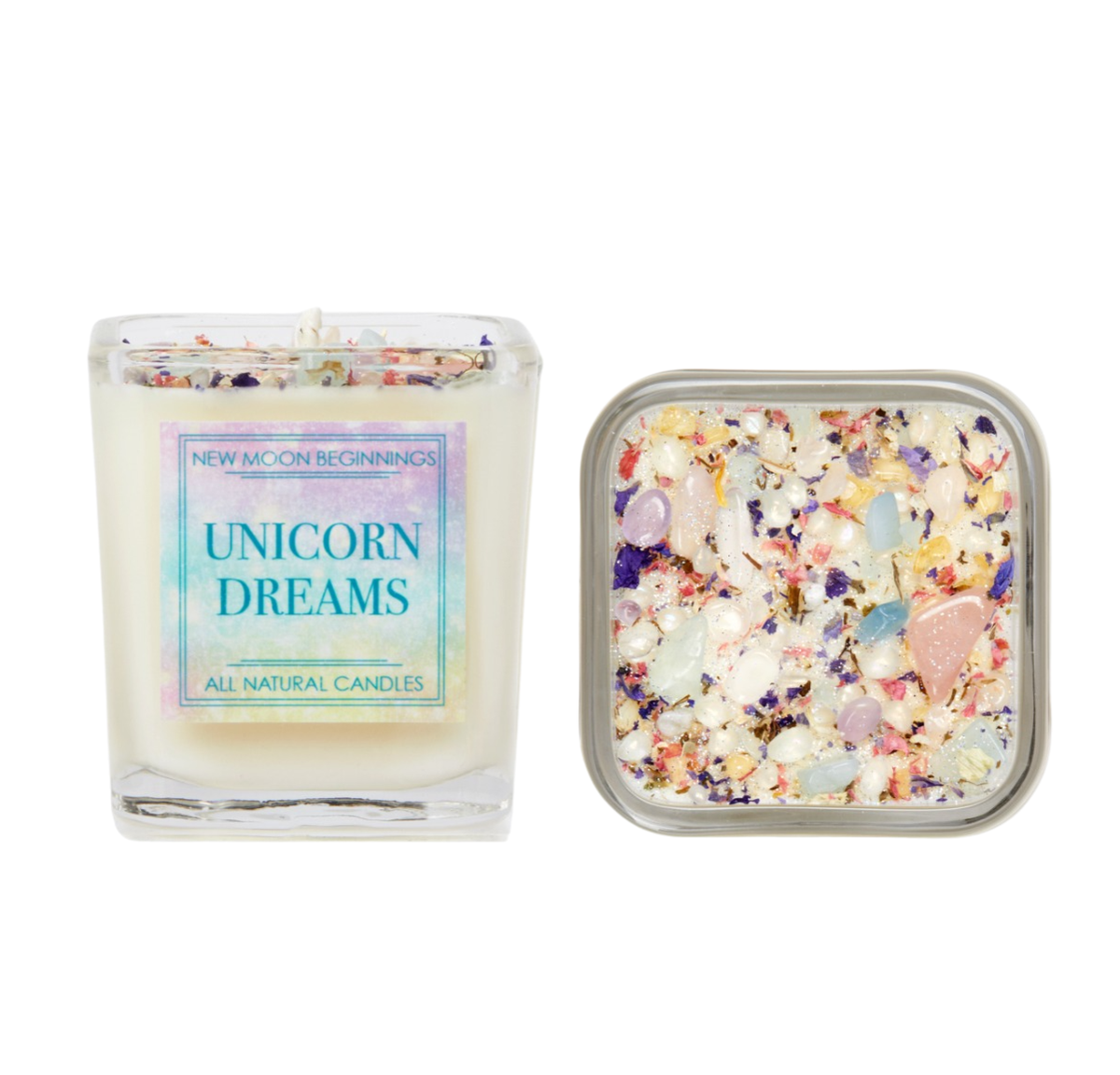 Unicorn Dreams: Crystal &amp; Glitter Candle