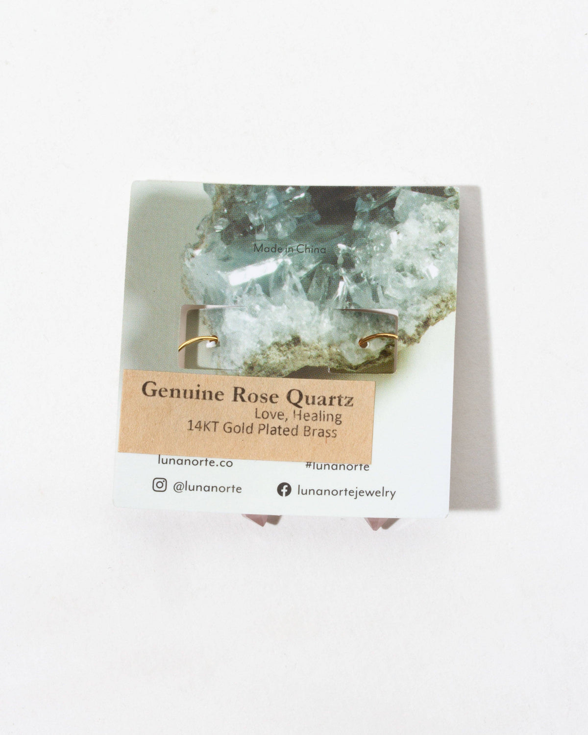 Rose Quartz Prism Mini Hoop Earrings