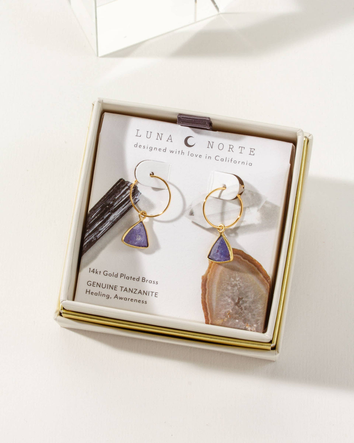 Tanzanite Bermuda Triangle Mini Hoop Earrings