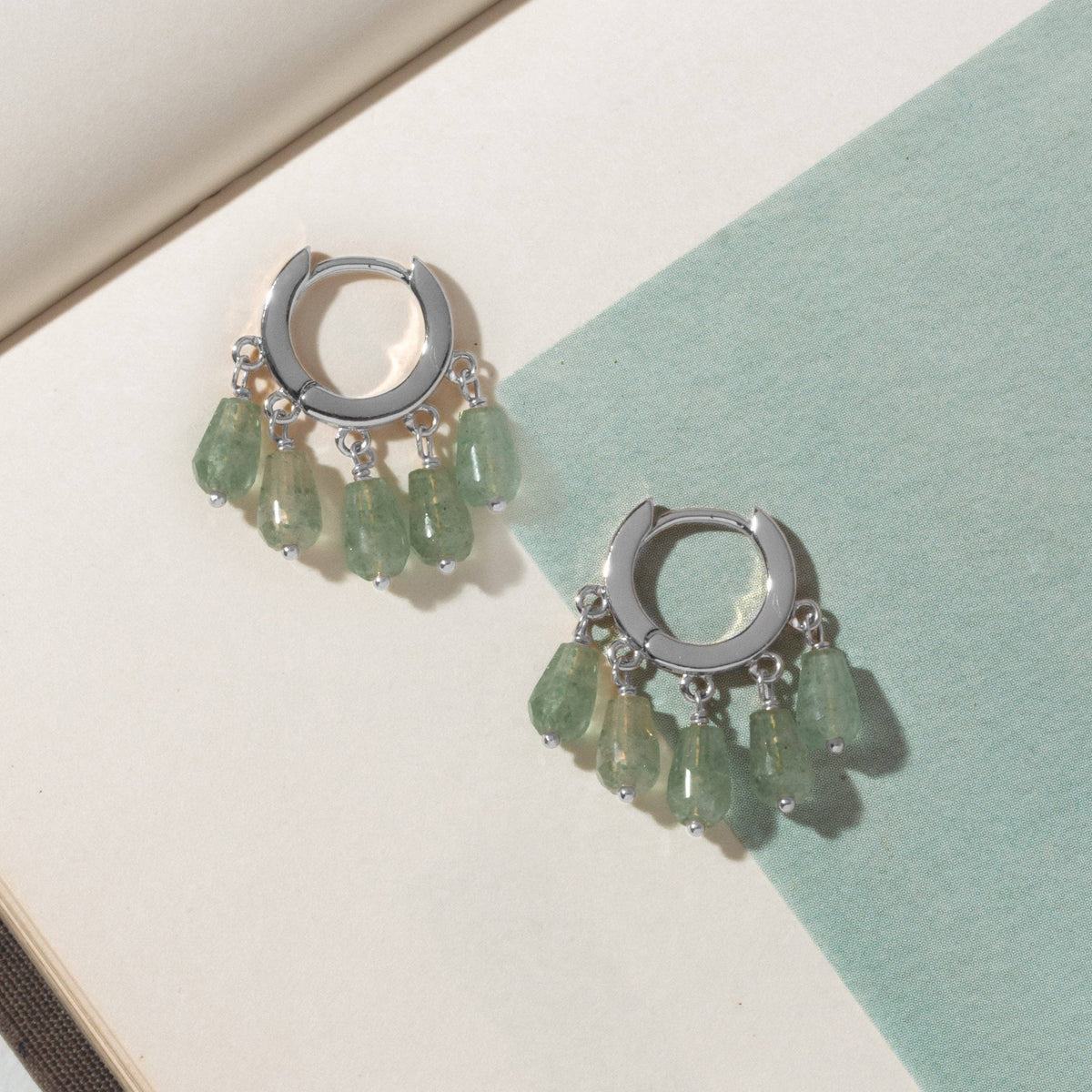 Green Aventurine Natural Talent Huggie Hoop Earrings