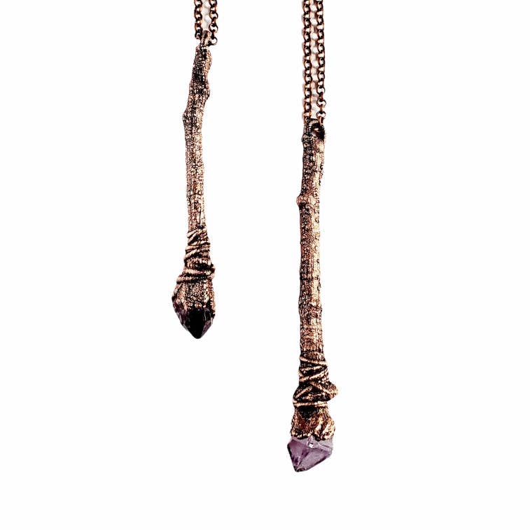 Amethyst Sticks &amp; Stones Wand Necklace