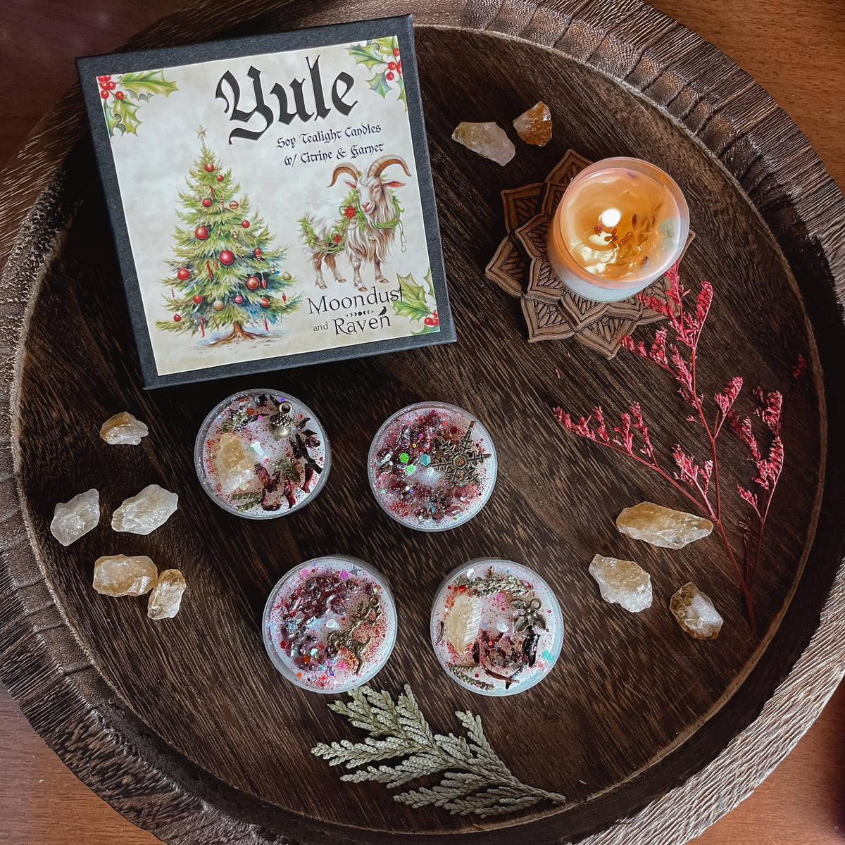 Yule Tealight Crystal Candles