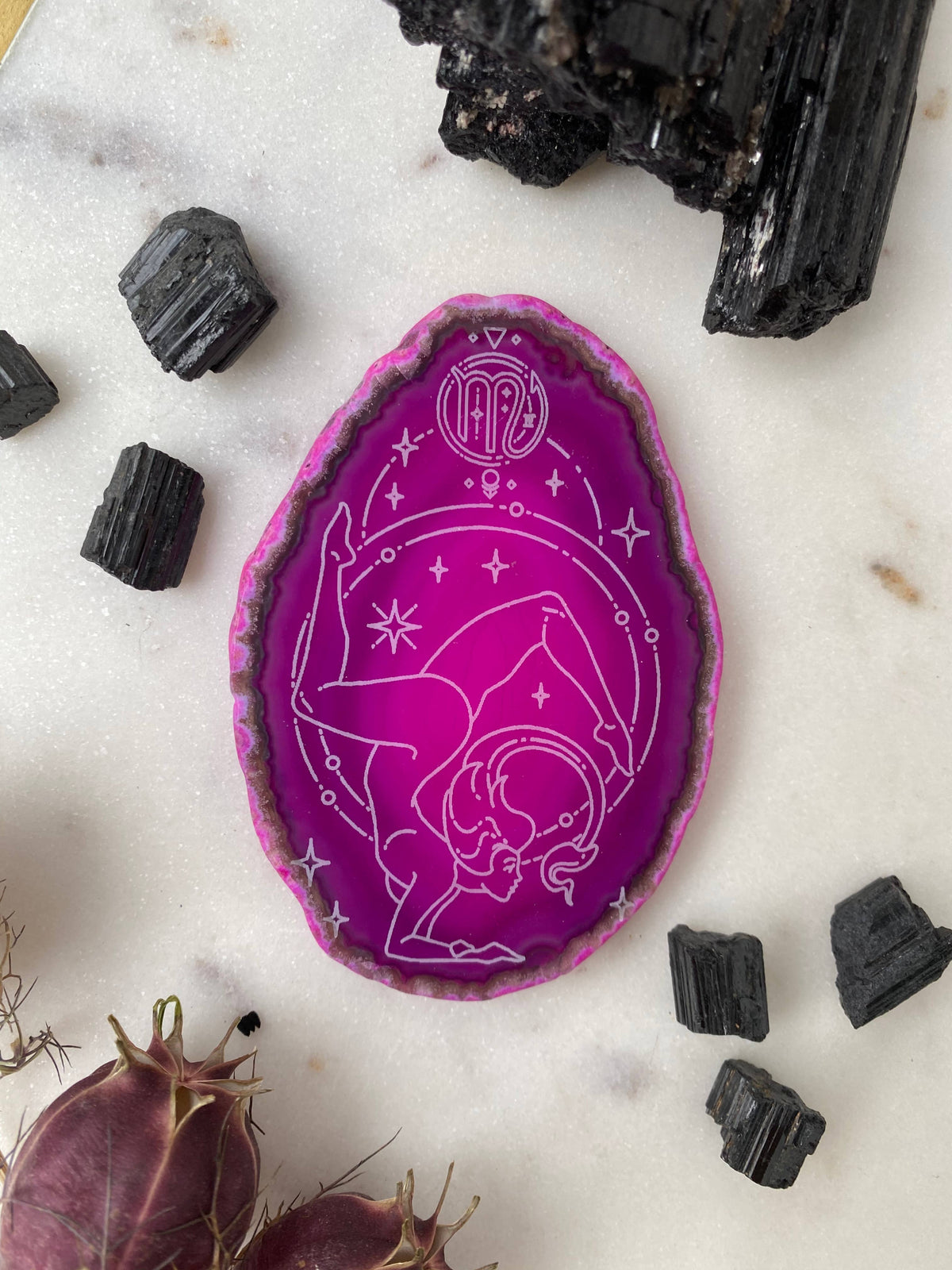 Scorpio Zodiac Symbol Agate Slice